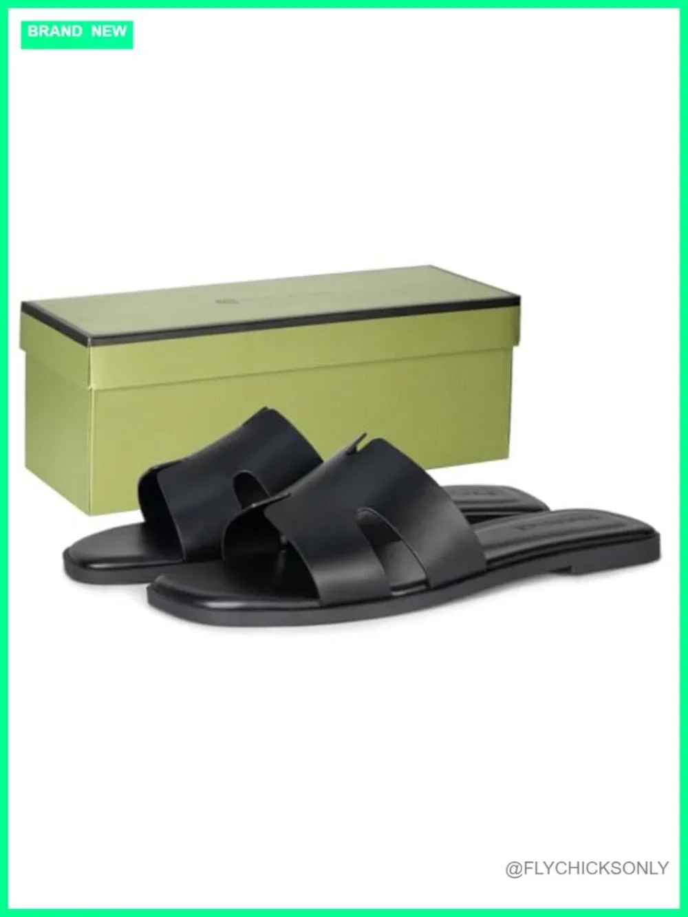 Women's Faux Leather Open Toe Flat Slide Sandals